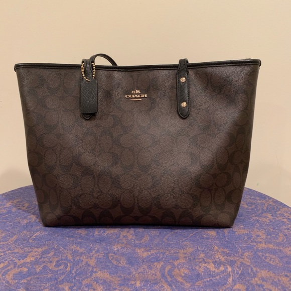 coach upwoven field tote